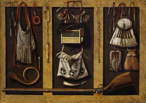 Natura morta con attrezzatura da caccia da Johannes, Leemans