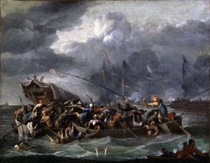 Una battaglia navale tra cristiani e turchi