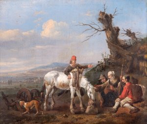 Paesaggio con viaggiatori che riposano