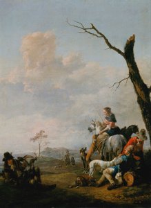 Riposo dopo la caccia da Johannes Lingelbach