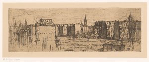 Veduta di Amsterdam con case in costruzione da Johannes Löhr