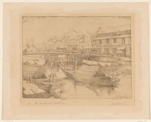 Ponte rosso nella città bassa di Surabaya a Giava Orientale da Johannes Nicolaas