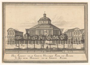Veduta della nuova chiesa olandese di Batavia (Het Gezigt van de Groote Hollandse Kerk tot Batavia Te Sien van de Overkant van de Groote Revier)