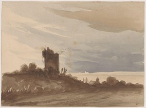 Paesaggio con torre in rovina da Johannes Tavenraat