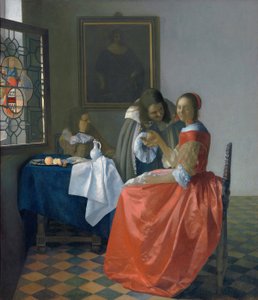 Giovane donna con un bicchiere di vino da Johannes Vermeer