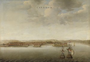 Veduta di Cannanore sulla costa del Malabar in India