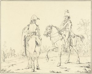Due cavalieri francesi a cavallo da Johannes Vinkeles