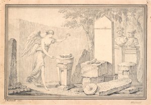 Vignetta del titolo per Snorre Sturleson (pub. G. Schiøning): Heimskringla, Vol. I, 1778 da Johannes Wiedewelt