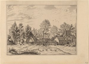 Fattoria con cancello da Johannes and Lucas van Doetechum after Master of the Small Landscapes