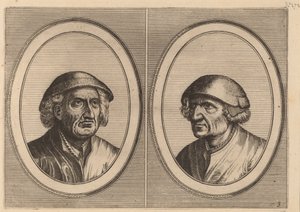 "Hans Onvertsaeght" e "Koen Slock-speck" da Johannes and Lucas van Doetechum after Pieter Bruegel the Elder