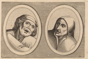 "Harme Snap-op" e "Keursje-sonder-naed" da Johannes and Lucas van Doetechum after Pieter Bruegel the Elder