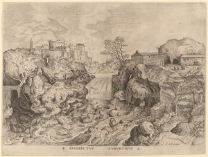 Prospectus Tyburtinus (Vista del Tevere) da Johannes and Lucas van Doetechum after Pieter Bruegel the Elder