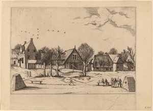 Villaggio di campagna da Johannes van Doetechum, the Elder and Lucas