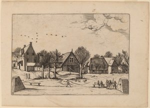 Villaggio di campagna da Johannes van Doetechum, the Elder and Lucas