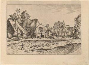 Fattorie in un Villaggio da Johannes van Doetechum, the Elder and Lucas