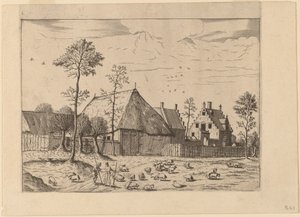 Capanno con cottage da Johannes van Doetechum, the Elder and Lucas