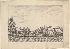 Fattorie, campo arato in primo piano da Praediorum villarum et rusticarum casu..., ca. 1559-61 da Johannes van Doetecum I