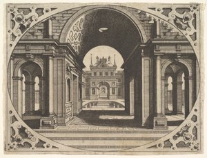 Piatto da Varie Architecture da Johannes van Doetecum I