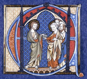 Cristo presenta la missione a San Pietro, c.1320 da Johannes von Valkenburg
