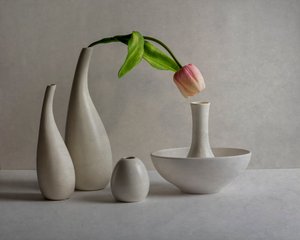Vasi per tulipani rosa tenue da John-Mei Zhong