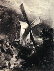 Mulino vicino a Brighton, inciso da David Lucas (1802-81), c.1830 da John (after) Constable