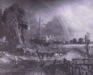 Cattedrale di Salisbury dai prati, Bibbys Annual da John (after) Constable