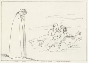 Una conversazione con Guido Di Brettinoro, Purgatorio, Canto 14 (incisione) da John (after) Flaxman