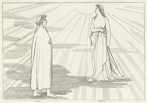 Ascesa al primo cielo, Paradiso, Canto 1 (incisione) da John (after) Flaxman