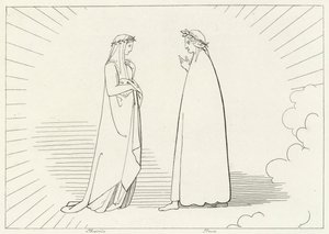Beatrice e Dante, Paradiso, Canto 7 da John (after) Flaxman