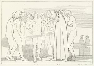 Il canto di Casella, Purgatorio, Canto 2 da John (after) Flaxman