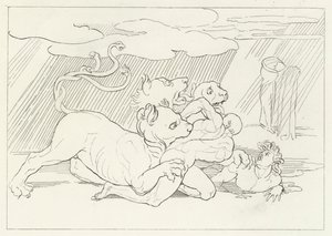 Cerbero, Inferno, Canto 6 (incisione) da John (after) Flaxman