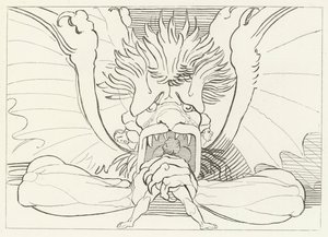Dis, o Lucifero, Inferno, Canto 34 (incisione) da John (after) Flaxman