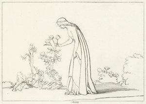 Matilda, Purgatorio, Canto 28 (incisione) da John (after) Flaxman