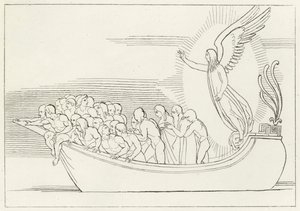 La Benedizione, Purgatorio, Canto 2 (incisione) da John (after) Flaxman