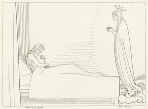 La Nascita di Cacciaguida, Paradiso, Canto 15 (incisione) da John (after) Flaxman