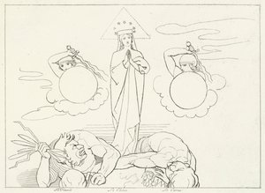 La Chiesa Militante, Paradiso, Canto 25 (incisione) da John (after) Flaxman