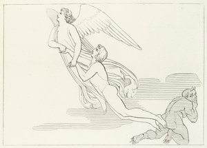 La liberazione di Buonaconte, Purgatorio, Canto 5 (incisione) da John (after) Flaxman