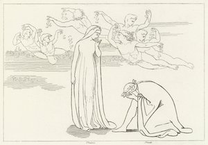 La discesa di Beatrice, Purgatorio, Canto 30 (incisione) da John (after) Flaxman