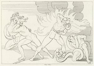 I serpenti infuocati, Inferno, Canto 24 (incisione) da John (after) Flaxman