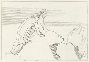 Il golfo fiammeggiante, Inferno, Canto 26 (incisione) da John (after) Flaxman