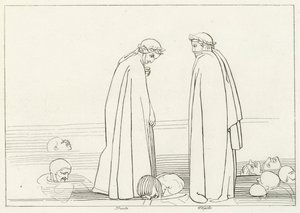 Il lago ghiacciato, Inferno, Canto 32 (incisione) da John (after) Flaxman