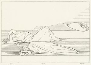 I Poeti che Riposano, Purgatorio, Canto 27 (incisione) da John (after) Flaxman