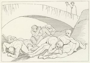 La Valle della Malattia, Inferno, Canto 29 (incisione) da John (after) Flaxman