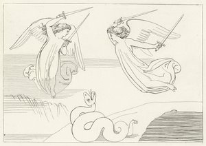 La valle, Purgatorio, Canto 8 da John (after) Flaxman