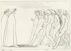 Il vestibolo del Purgatorio, Purgatorio, Canto 3 (incisione) da John (after) Flaxman