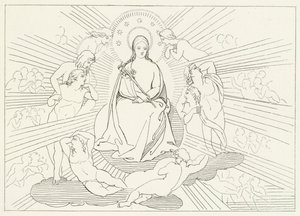 La Vergine Maria, Paradiso, Canto 31 (incisione) da John (after) Flaxman