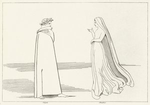 Virgilio e Beatrice si incontrano, Inferno, Canto 2 (incisione) da John (after) Flaxman
