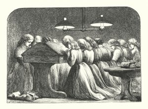 Preghiera serale in una scuola femminile
