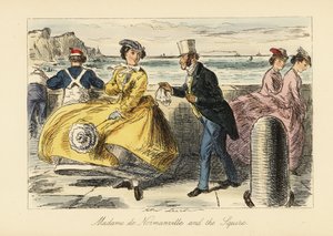 Gentiluomo e signora inglesi che si incontrano sulla passeggiata di Ramsgate da John (after) Leech