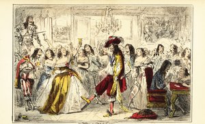 Re Carlo II a una festa da ballo durante la Restaurazione, circa 1660